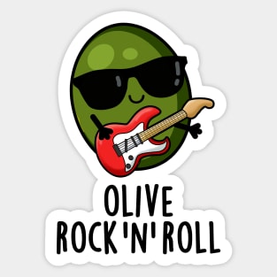 Olive Rock And Roll Cute Rocker Olive Pun Sticker